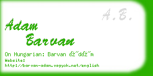 adam barvan business card